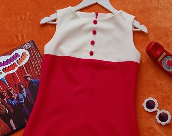 Red and white retro dress, 60s style, size S/36/8UK prepared for shipping