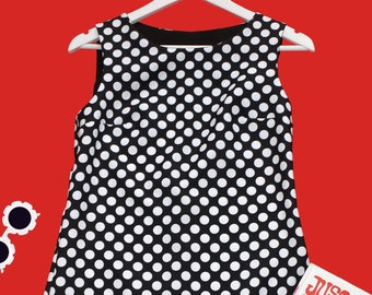Vintage 60s 70s polka dot print style dress, many colors available!