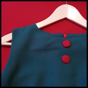 Robe courte bleu rétro style années 60 mod sixties taille 40 / 12UK image 3