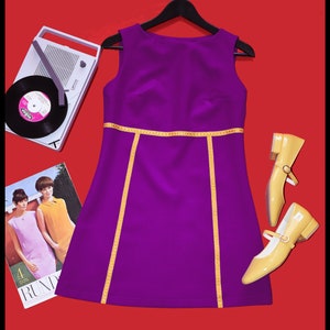 Model ROMY / Retro vintage style dress 60&#39;s 70&#39;s / Sixties / 2 colors / Handmade to order