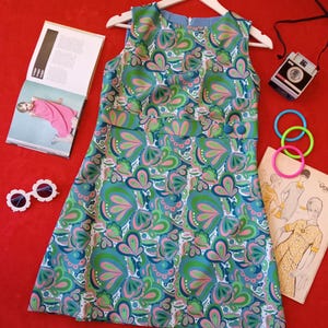 Vestido retro - Estampado paisley estilo años 60s - Diseño Propio -  Confeccionado por Encargo - varias tallas