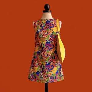 Vestido de mujer estilo retro años 60s 70s estampado paisley varias tallas dos colores