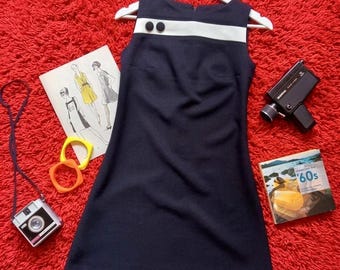 60s Mod Dress - Space Age Retro Clothing - Handmade Dress - Sixties Yeye Style - Minimalist A-Line Dress - many sizes