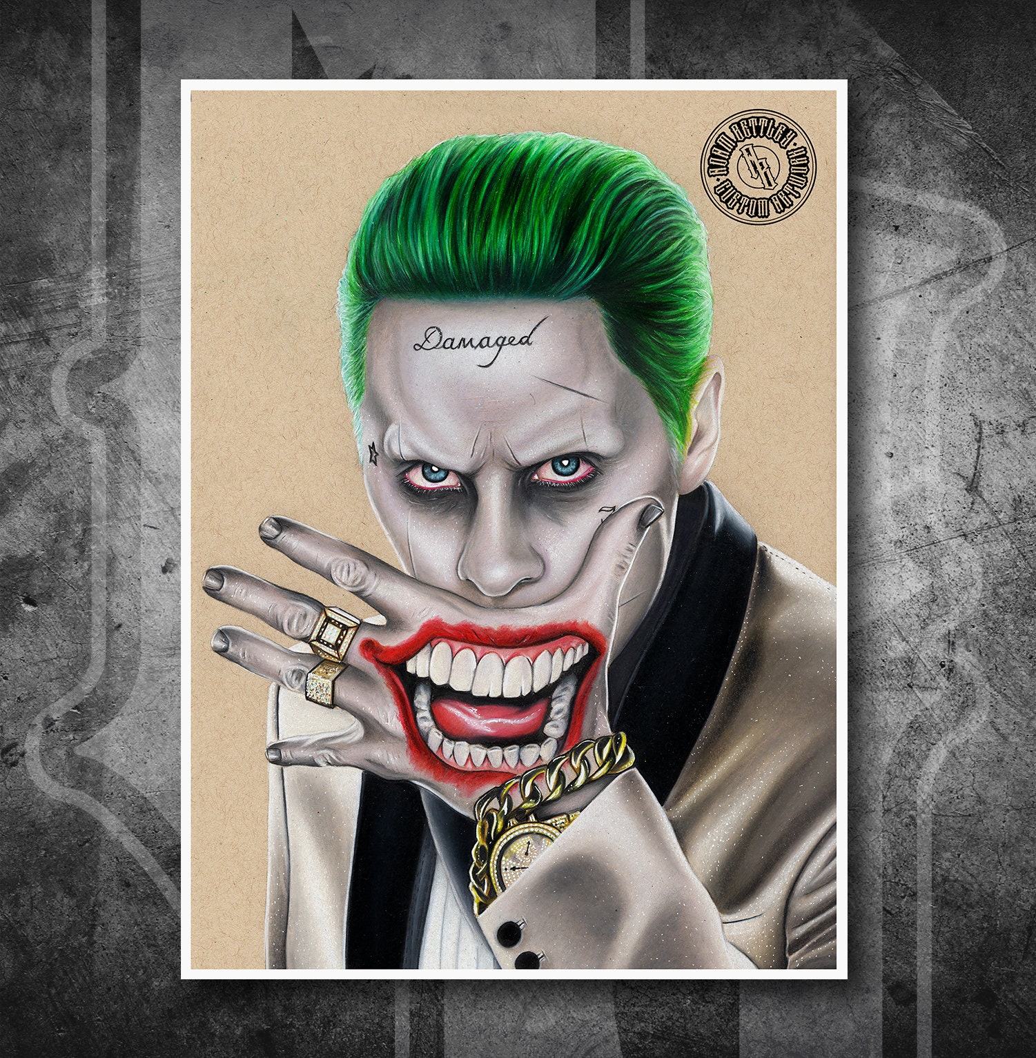 Joker Suicide Squad Fine Art Print Hand Drawing Etsy