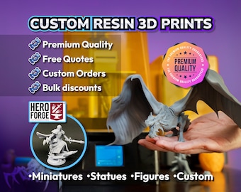 Custom resin 3D prints, miniatures, statues, models, figures, premium quality, custom orders, 32mm miniatures, 3D printing, 3D print