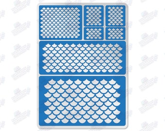 Fish Scales Airbrush Stencil For Tabletop Wargaming Gaming  Stencil for Painting and Airbrushing Reusable Stencils