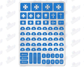 Crosses Chains and Skulls Stencil Tabletop Wargaming Gaming Stencil for Painting and Airbrushing Reusable Stencils