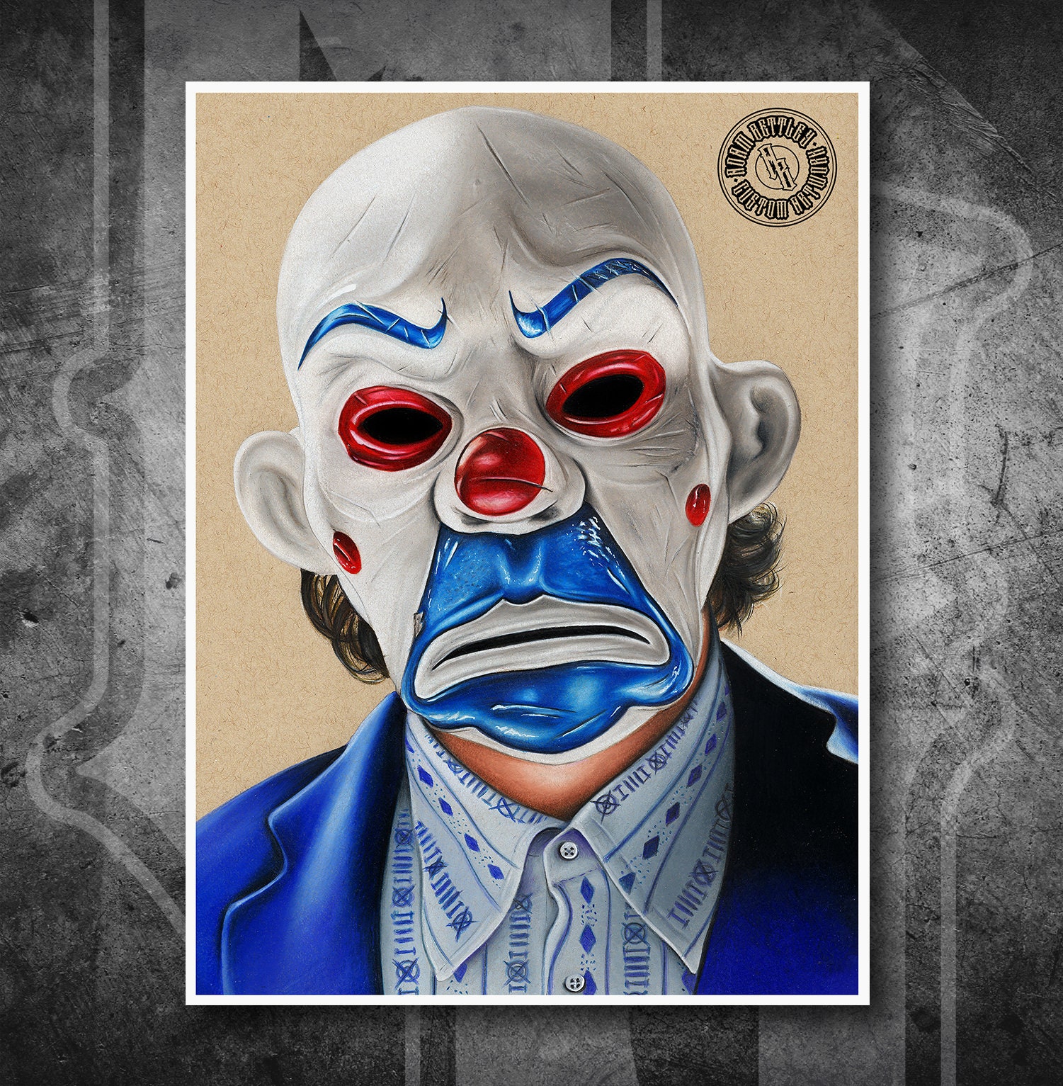 Bank Robber Joker Fine Art Print Hand Drawing Etsy