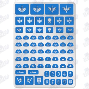 Angel Swords Airbrush Stencil For Tabletop Wargaming, Chapter Stencil for Painting and Airbrushing Reusable Stencils, Miniature Painting