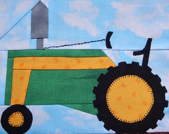 Tractor PDF quilt block pattern