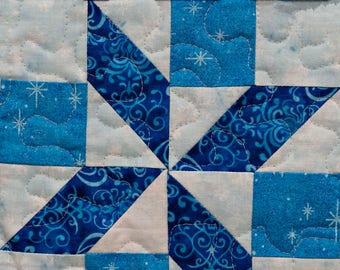 Pieced snowflake PDF easy quilt block pattern