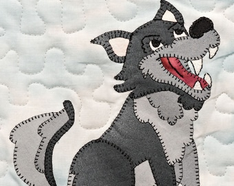 Wolf PDF applique quilt block pattern