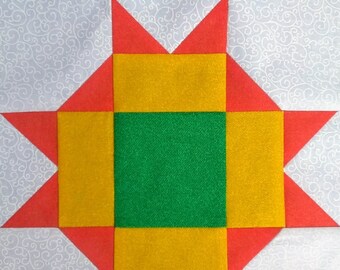 Easy Star PDF pieced quilt block pattern