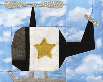 Helicopter PDF quilt block pattern