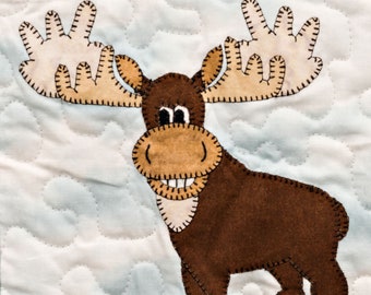 Moose PDF applique quilt block pattern