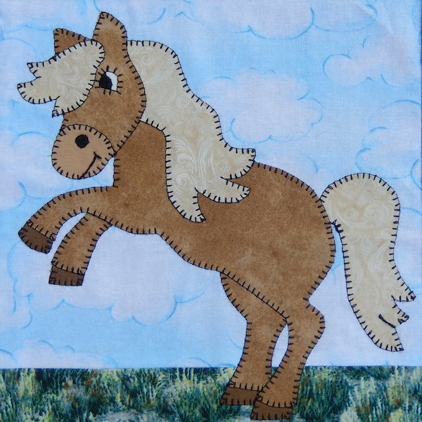 Mustang horse  PDF quilt block pattern