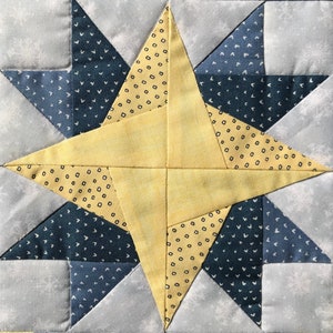 North Star PDF quilt block pattern