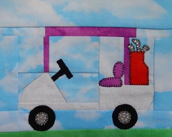 Golf cart PDF quilt block pattern