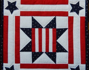 Patrón PDF de colcha miniatura americana con estrella patriótica