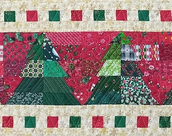 Weihnachtsbäume PDF Tischläufer Muster