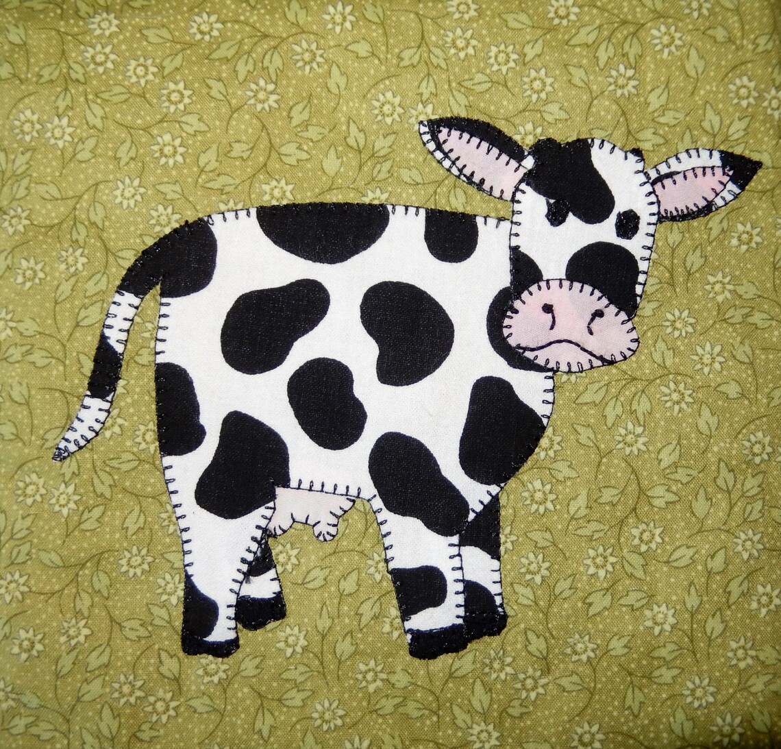 Cow PDF applique quilt block pattern Etsy