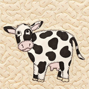 Cow PDF applique quilt block pattern
