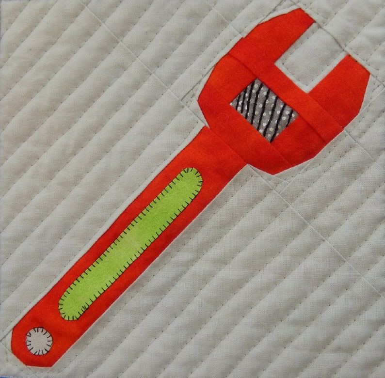Adjustable wrench tool PDF quilt block pattern