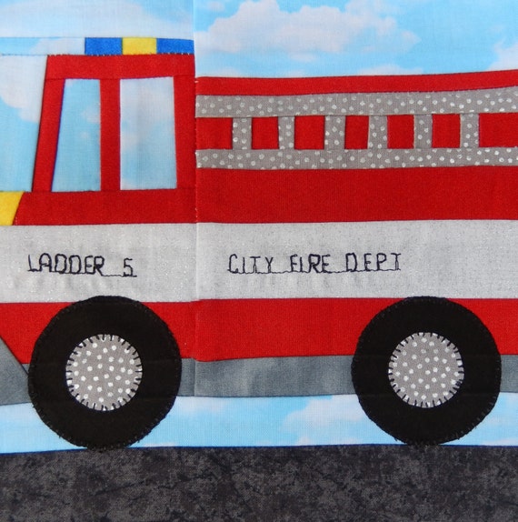 Fire Truck Pdf Quilt Block Pattern Etsy