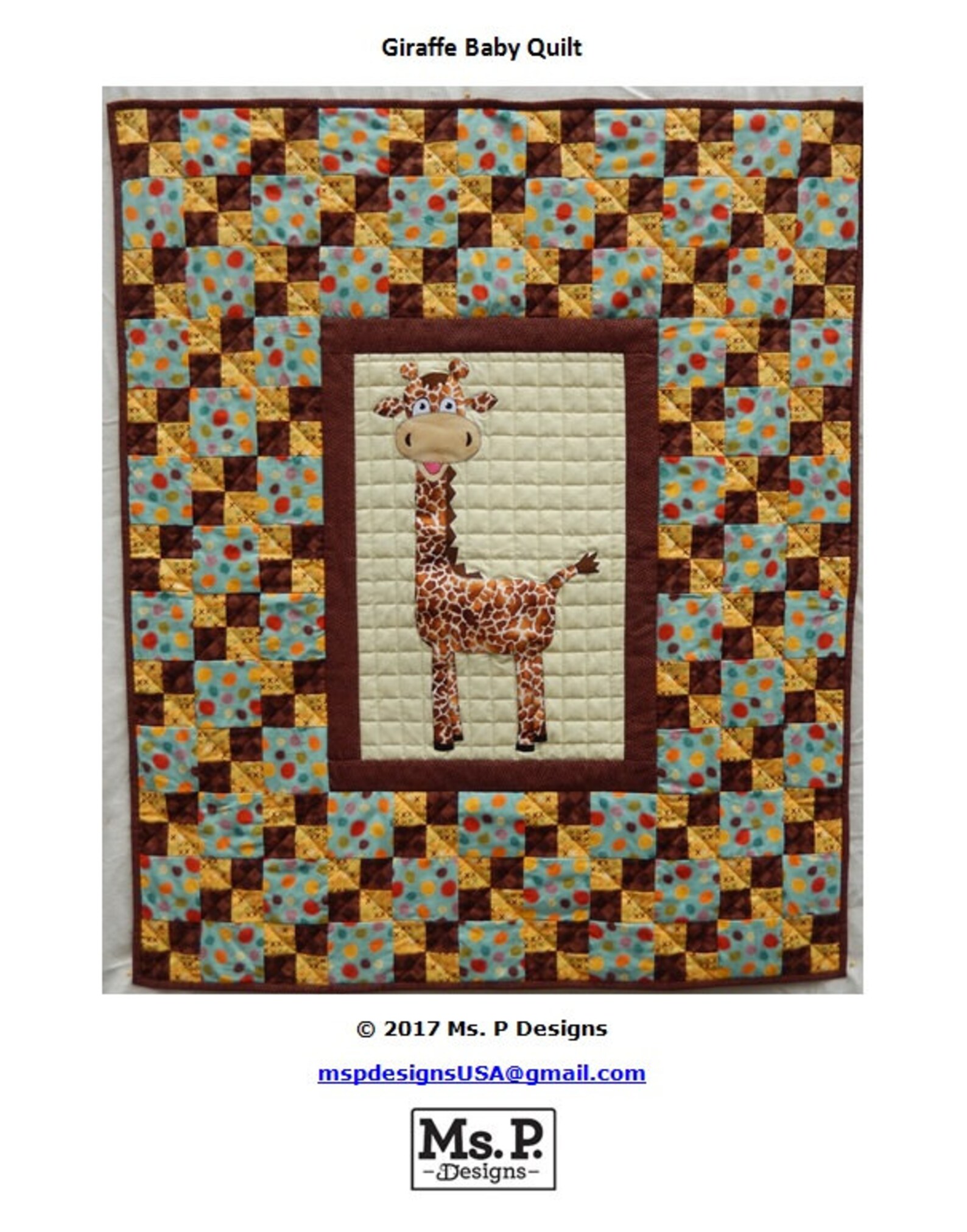 Giraffe Applique Baby Quilt PDF Pattern Etsy