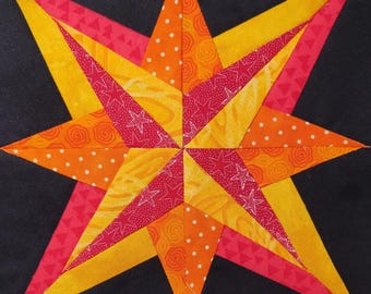 Pieced star PDF quilt block pattern