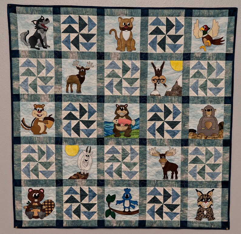 Busy beaver PDF applique quilt block pattern Etsy