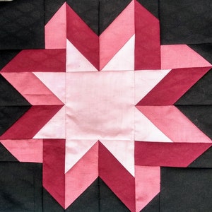 Ribbon Star PDF pieced quilt block pattern