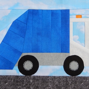 Garbage truck PDF quilt block pattern