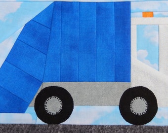 Garbage truck PDF quilt block pattern