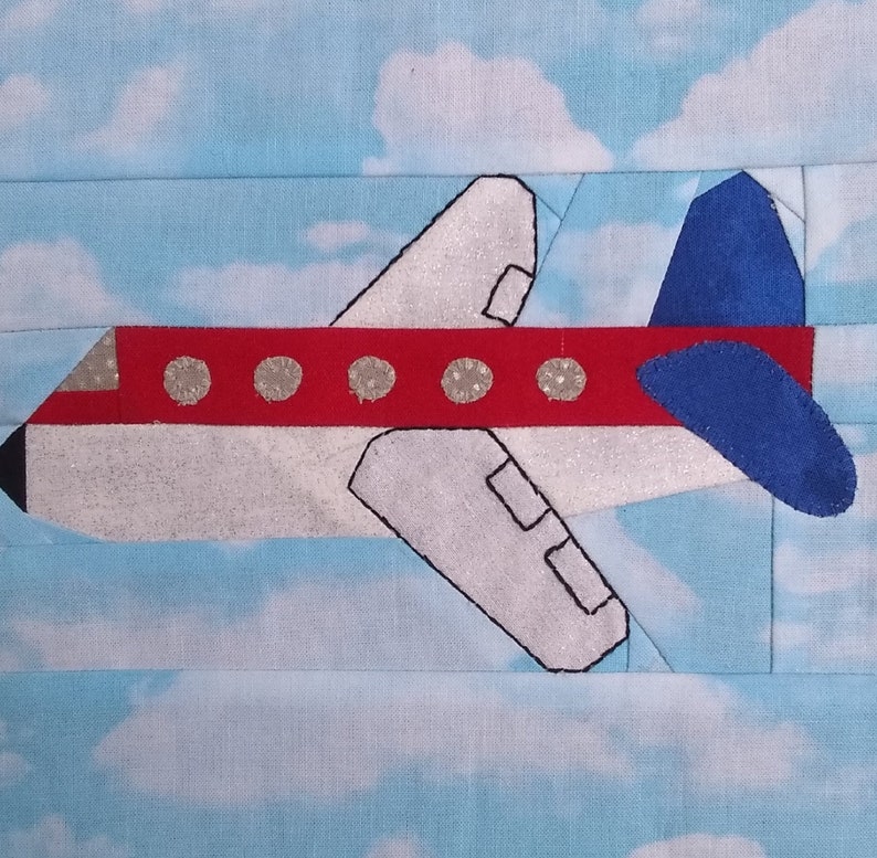 Jet Airliner PDF Quilt Block Pattern Etsy
