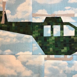 Militär Hubschrauber PDF Quilt Block Anleitung