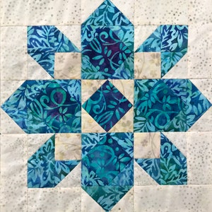Starglow PDF pieced quilt block pattern