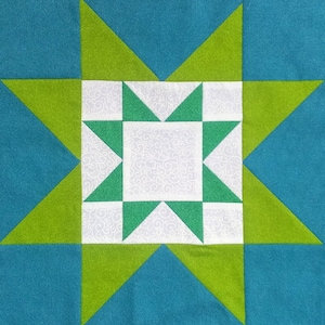 Double Star PDF pieced quilt block pattern