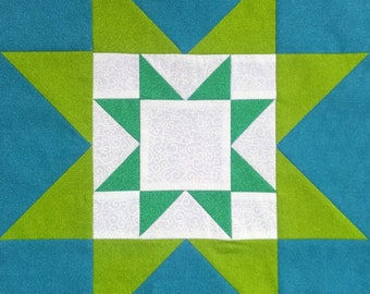 Double Star PDF pieced quilt block pattern