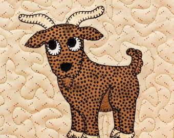 Goat PDF applique quilt block pattern