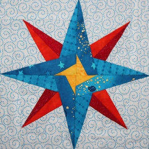 Mariner&#39;s star PDF quilt block pattern