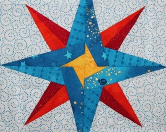 Mariner's star PDF quilt block pattern