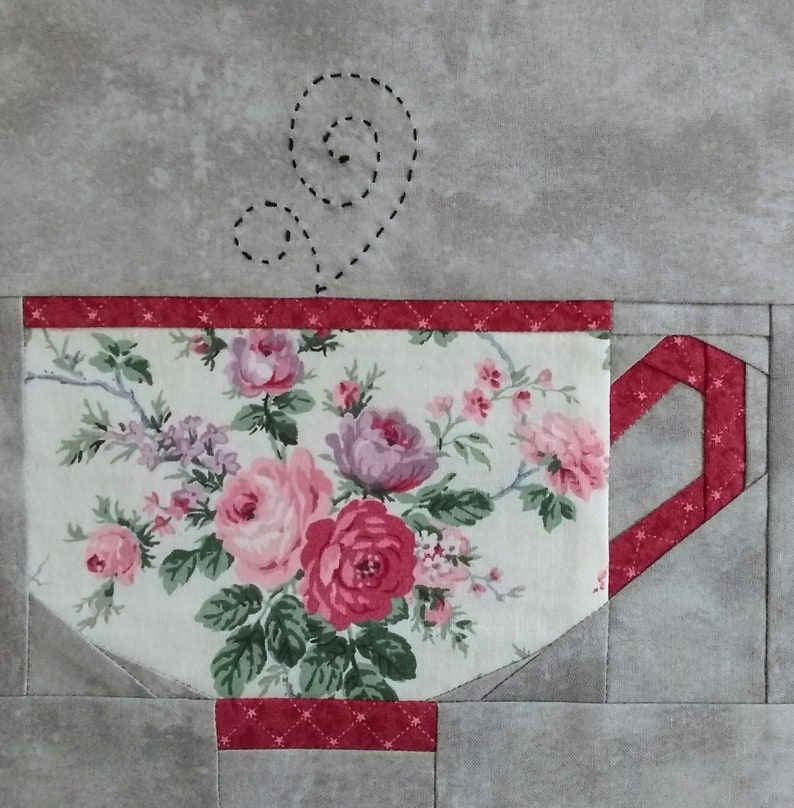 Tea cup PDF pieced quilt block pattern image 7