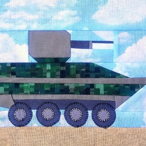 Amphibious assault vehicle (AAV) PDF quilt block pattern