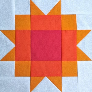 Maple Star PDF pieced quilt block pattern