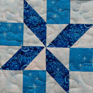 Pieced snowflake PDF easy quilt block pattern image 3