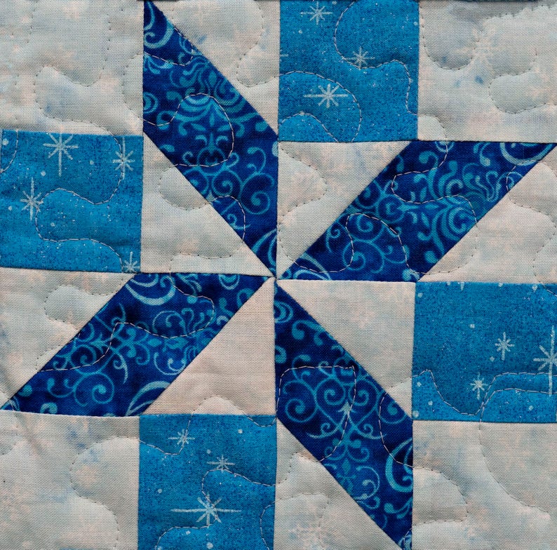 Pieced snowflake PDF easy quilt block pattern image 3