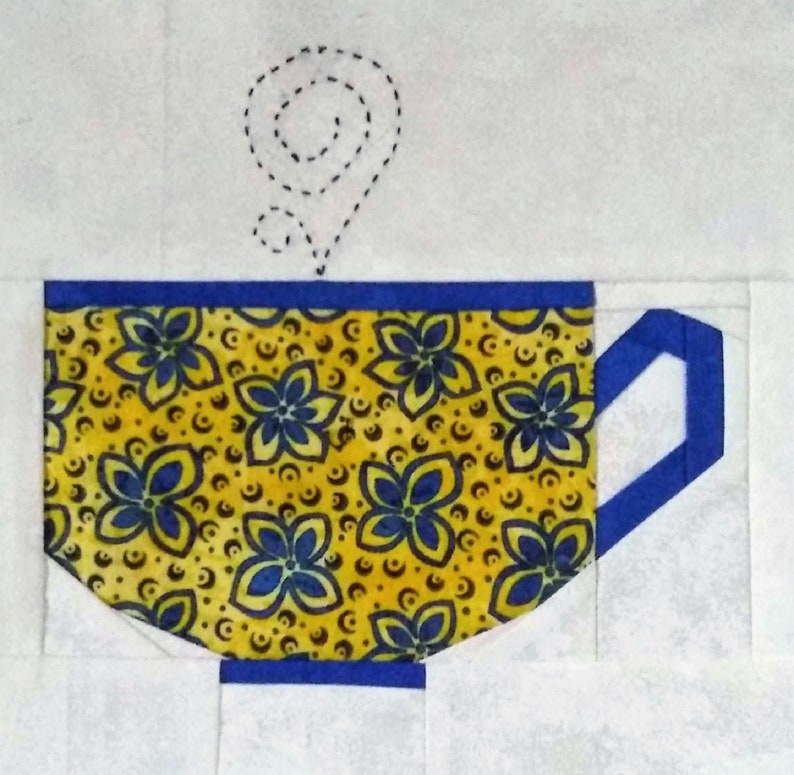Tea cup PDF pieced quilt block pattern image 9