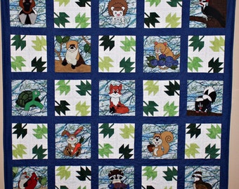 Woodland or forest PDF quilt pattern;  Playful Woodsies