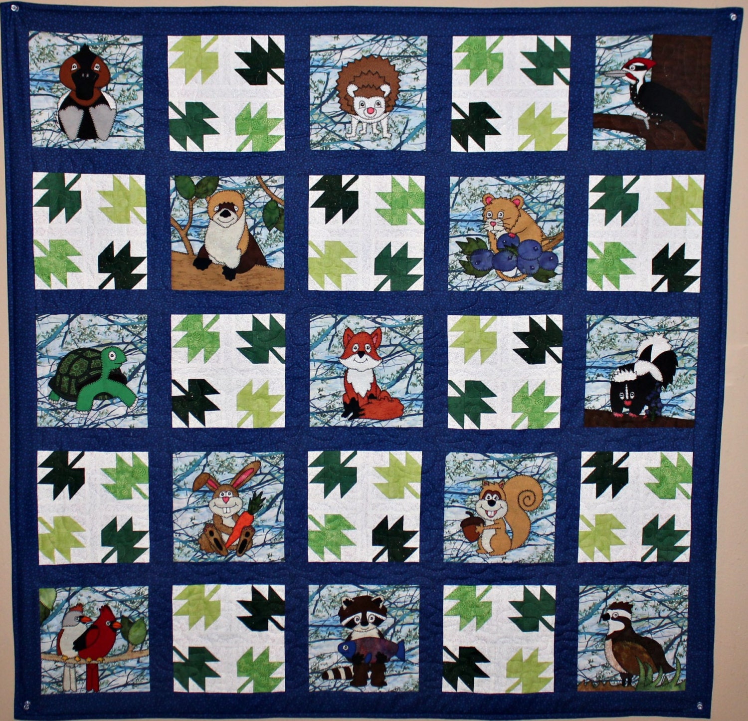 Woodland or forest PDF quilt pattern;  Playful Woodsies